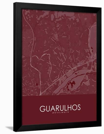 Guarulhos, Brazil Red Map-null-Framed Poster