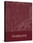 Guarulhos, Brazil Red Map-null-Stretched Canvas