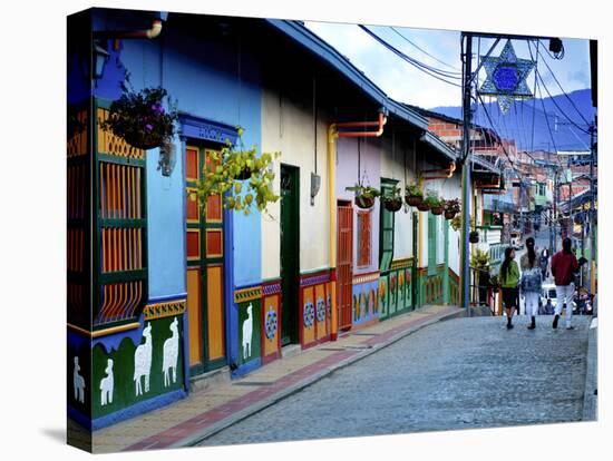 Guatape, Colombia, Outside of Medellin, Small Town known for its 'Zocalos' Panels of Three Dimensio-John Coletti-Stretched Canvas