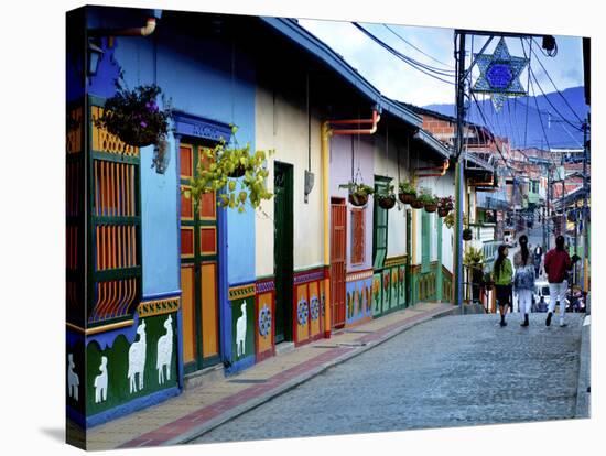 Guatape, Colombia, Outside of Medellin, Small Town known for its 'Zocalos' Panels of Three Dimensio-John Coletti-Stretched Canvas