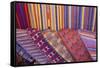 Guatemala, Antigua. Colorful weavings for sale in shop in Antigua.-Julie Eggers-Framed Stretched Canvas