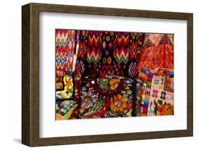 Guatemala: Antigua, detail of blouses called 'huipiles' for sale, August-Alison Jones-Framed Photographic Print