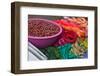 Guatemala, Chichicastenango. Colorful yarn on display at the market.-Julie Eggers-Framed Photographic Print