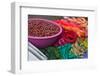 Guatemala, Chichicastenango. Colorful yarn on display at the market.-Julie Eggers-Framed Photographic Print