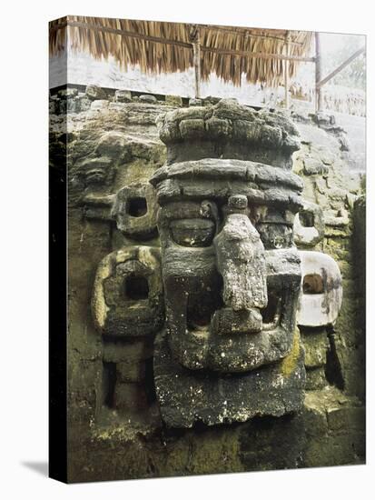 Guatemala, El Peten, Tikal National Park, Mask of Chac, God of Rain at Archaeological Site-null-Stretched Canvas