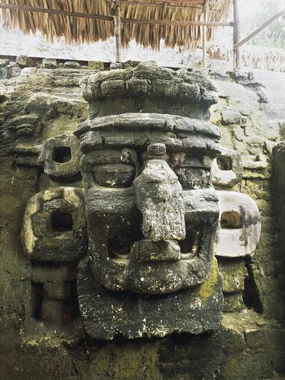 Guatemala, El Peten, Tikal National Park, Mask of Chac, God of