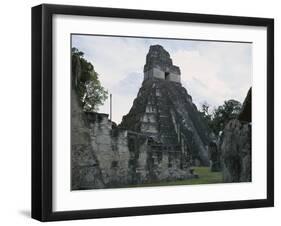 Guatemala, El Peten, Tikal National Park, Temple of the Great Jaguar at Archaeological Site-null-Framed Giclee Print