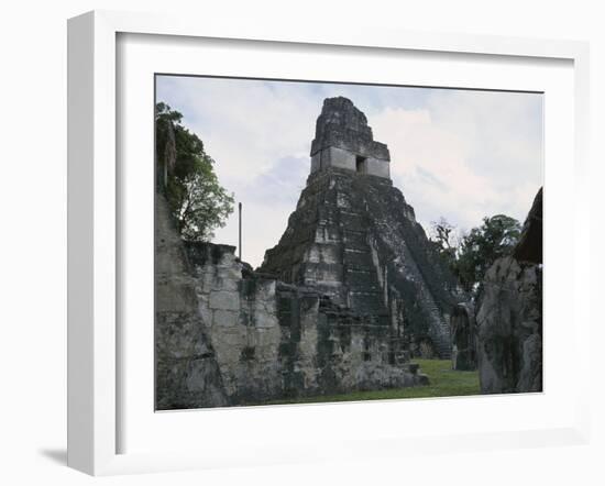 Guatemala, El Peten, Tikal National Park, Temple of the Great Jaguar at Archaeological Site-null-Framed Giclee Print