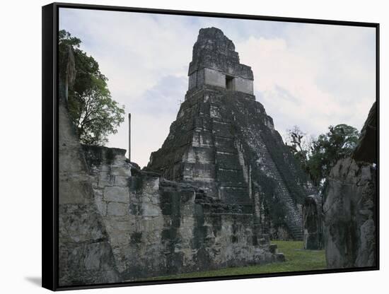 Guatemala, El Peten, Tikal National Park, Temple of the Great Jaguar at Archaeological Site-null-Framed Stretched Canvas
