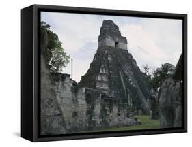 Guatemala, El Peten, Tikal National Park, Temple of the Great Jaguar at Archaeological Site-null-Framed Stretched Canvas