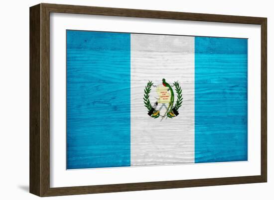 Guatemala Flag Design with Wood Patterning - Flags of the World Series-Philippe Hugonnard-Framed Art Print