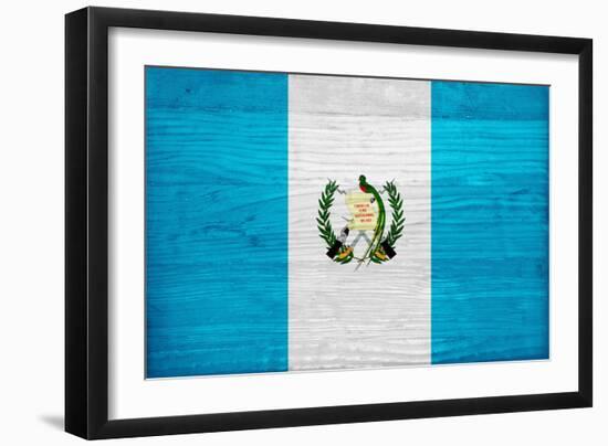 Guatemala Flag Design with Wood Patterning - Flags of the World Series-Philippe Hugonnard-Framed Art Print