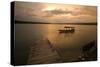 Guatemala Flores Lake and Pontoon at Sunset-null-Stretched Canvas