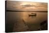 Guatemala Flores Lake and Pontoon at Sunset-null-Stretched Canvas