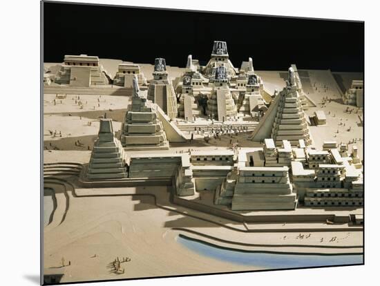 Guatemala, Plastic Model of Tikal Temples-null-Mounted Giclee Print