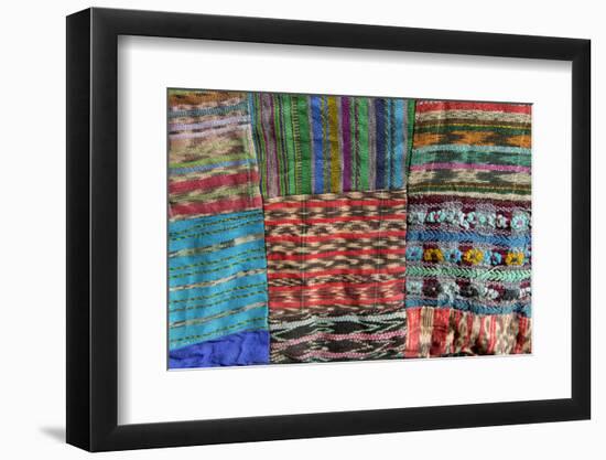 Guatemala. Typical Guatemalan textile; fabric scraps of various colors and textures forming a quilt-Kymri Wilt-Framed Photographic Print