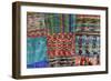 Guatemala. Typical Guatemalan textile; fabric scraps of various colors and textures forming a quilt-Kymri Wilt-Framed Photographic Print