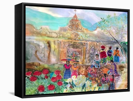 Guatemalan shrine, 2021 (Dyes on silk )-Hilary Simon-Framed Stretched Canvas