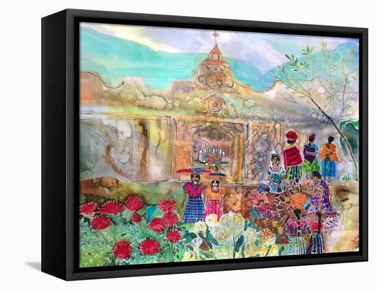 Guatemalan shrine, 2021 (Dyes on silk )-Hilary Simon-Framed Stretched Canvas