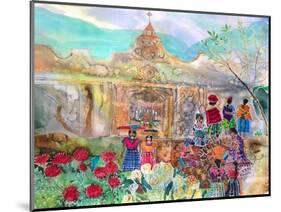 Guatemalan shrine, 2021 (Dyes on silk )-Hilary Simon-Mounted Giclee Print