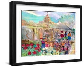 Guatemalan shrine, 2021 (Dyes on silk )-Hilary Simon-Framed Giclee Print