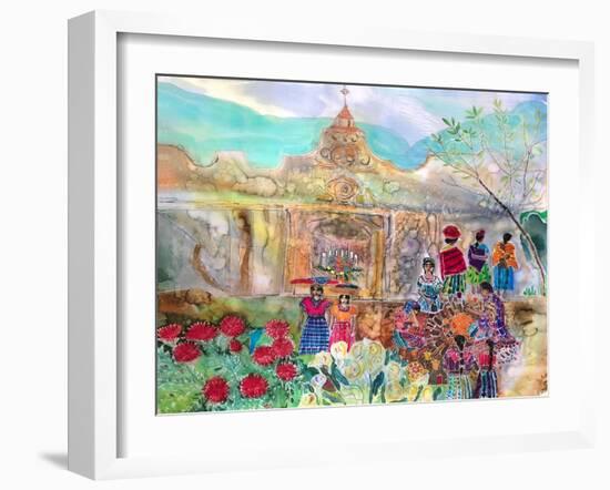 Guatemalan shrine, 2021 (Dyes on silk )-Hilary Simon-Framed Giclee Print