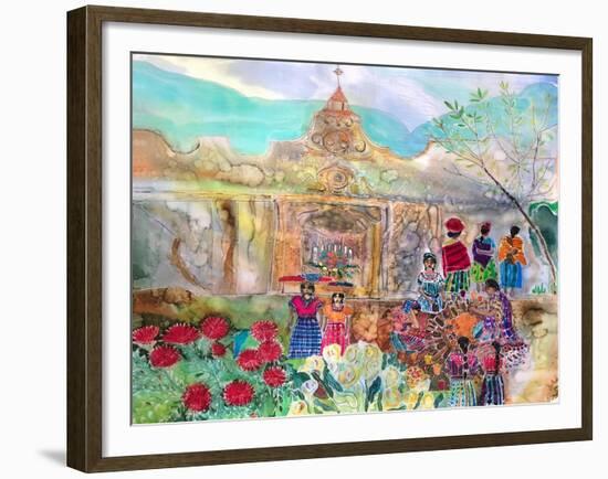 Guatemalan shrine, 2021 (Dyes on silk )-Hilary Simon-Framed Giclee Print