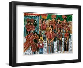 Guatemalen Girls, Solola, 2023 (Watercolour on Paper)-Hilary Simon-Framed Giclee Print