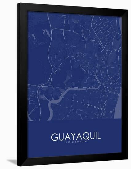 Guayaquil, Ecuador Blue Map-null-Framed Poster