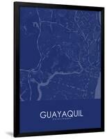 Guayaquil, Ecuador Blue Map-null-Framed Poster