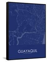 Guayaquil, Ecuador Blue Map-null-Framed Stretched Canvas