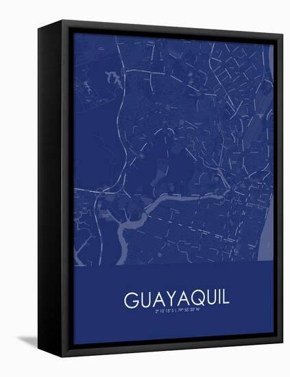Guayaquil, Ecuador Blue Map-null-Framed Stretched Canvas