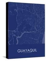 Guayaquil, Ecuador Blue Map-null-Stretched Canvas