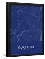 Guayaquil, Ecuador Blue Map-null-Framed Poster