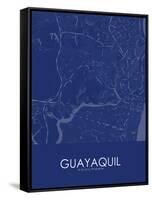 Guayaquil, Ecuador Blue Map-null-Framed Stretched Canvas