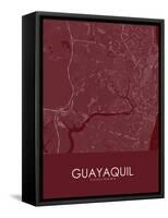 Guayaquil, Ecuador Red Map-null-Framed Stretched Canvas