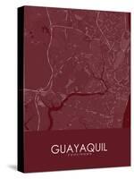 Guayaquil, Ecuador Red Map-null-Stretched Canvas