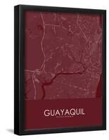 Guayaquil, Ecuador Red Map-null-Framed Poster