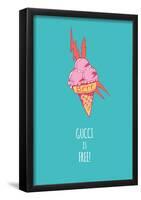 Gucci is Free! Electric BRRR Cone-null-Framed Poster