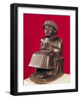 Gudea, Prince of Lagash, Statue to Ningizzada, Neo-Sumerian, from Telloh, Ancient Girsu, c. 2130 BC-null-Framed Giclee Print