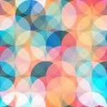 Colorful Circle Seamless Pattern with Grunge Effect-gudinny-Art Print