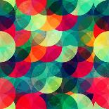 Colorful Circle Seamless Pattern with Grunge Effect-gudinny-Art Print