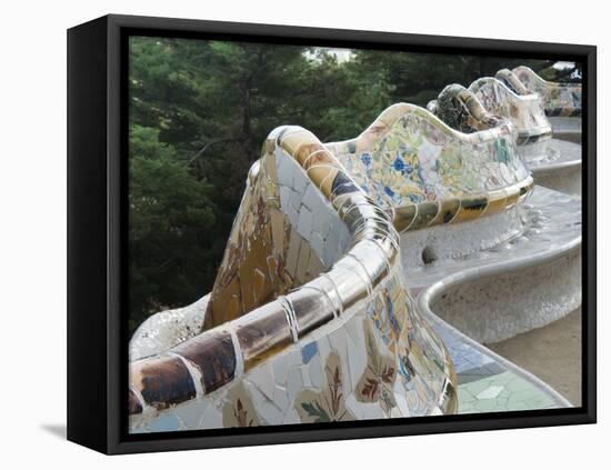 Guell Park (Parc Guell), UNESCO World Heritage Site, Barcelona, Catalunya (Catalonia), Spain-Nico Tondini-Framed Stretched Canvas