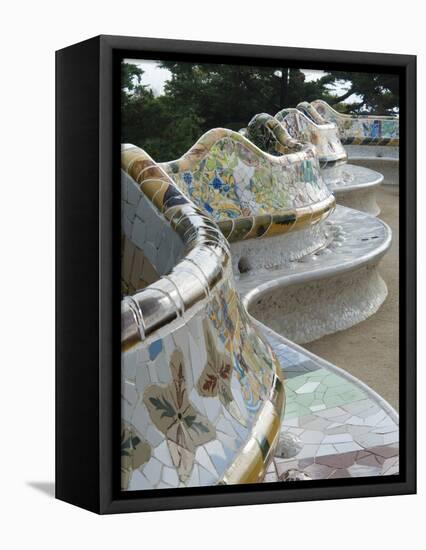 Guell Park (Parc Guell), UNESCO World Heritage Site, Barcelona, Catalunya (Catalonia), Spain-Nico Tondini-Framed Stretched Canvas