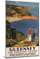 Guernsey, England - Southern/Great Western Rail Couple on Cliff Poster-Lantern Press-Mounted Art Print