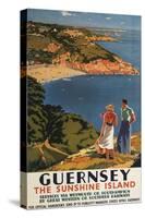 Guernsey, England - Southern/Great Western Rail Couple on Cliff Poster-Lantern Press-Stretched Canvas