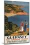 Guernsey, England - Southern/Great Western Rail Couple on Cliff Poster-Lantern Press-Mounted Art Print