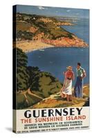 Guernsey, England - Southern/Great Western Rail Couple on Cliff Poster-Lantern Press-Stretched Canvas