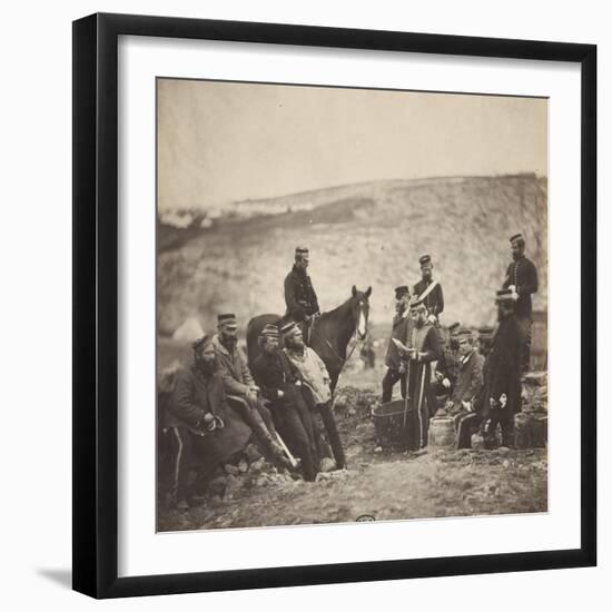 Guerre de Crimée;Incidents of Camp Life:Officers and Men of the 8th Hussars-Roger Fenton-Framed Giclee Print