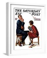 "Guessing Game," Saturday Evening Post Cover, July 9, 1927-Revere F. Wistehoff-Framed Giclee Print